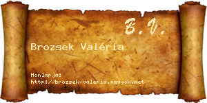 Brozsek Valéria névjegykártya